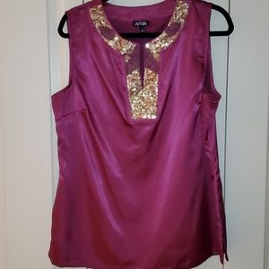 Sleevless jewel tone top